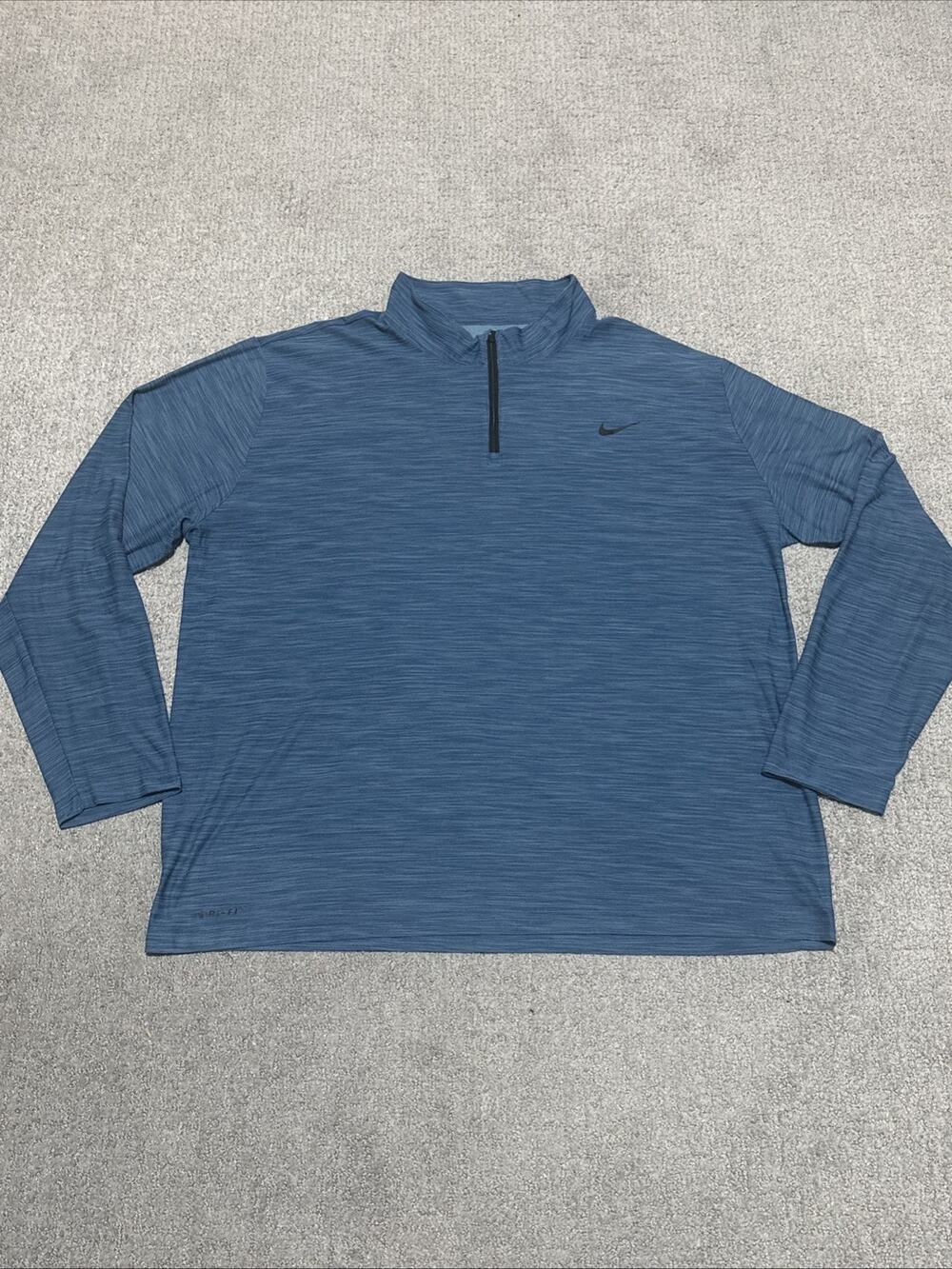 Nike Dri-FIT Men’s quarter-zip long-sleeve Blue pullover Size XXL